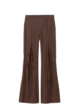 Ebba Tie Trousers - Dark brown - Weekday WW
