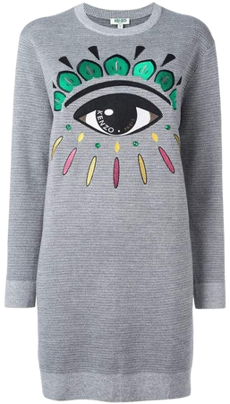 'Eye' sweatshirt dress
