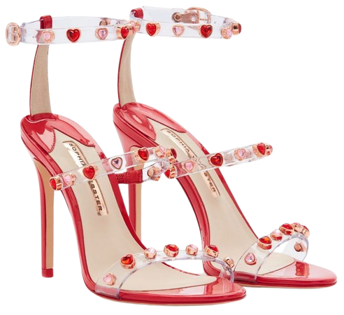 red valentines heart heel shoes
