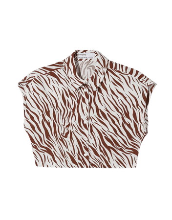 Sleeveless zebra print shirt - Shirts and blouses - Woman | Bershka