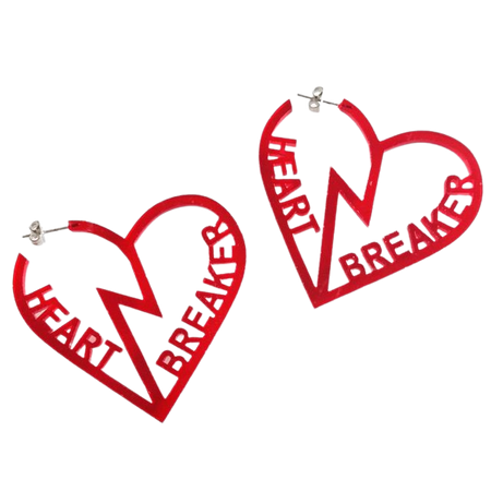 Creative Funny Hollow Out Two Pieces of Break Heart Hollow Out Red Acrylic Drop Earrings for Female Cool Punk Dangle Earrings-in Drop Earrings from Jewelry & Accessories on Aliexpress.com | Alibaba Group