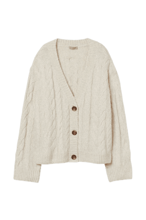 H&M+ Cable-knit Cardigan - Light beige - Ladies | H&M US