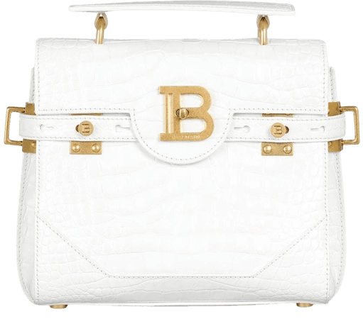 Balmain B-Buzz crocodile-embossed shoulder bag