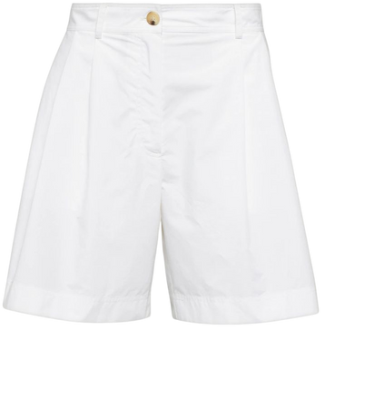 Cotton Poplin Bermuda Shorts in White - Toteme | Mytheresa