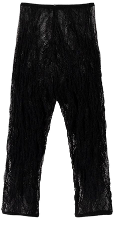 Black lace cropped leggings - New - Women | Bershka