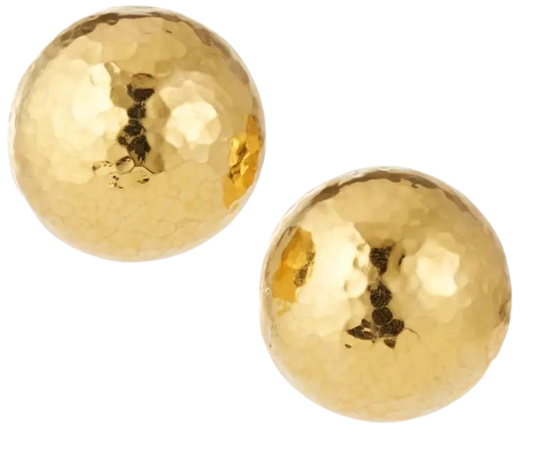 NEST Jewelry Hammered Gold Dome Clip Earrings | Neiman Marcus