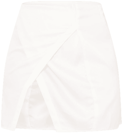 Cream Satin Tie Wrap Mini Skirt | Co-Ords | PrettyLittleThing USA