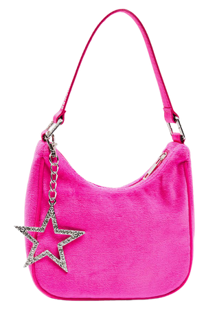 Club Exx Rhinestone Velour Mini Bag - Hot Pink | Dolls Kill