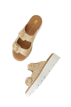 BC Footwear Hand to Hold - Natural Raffia Sandals - Buckle Sandal - Lulus