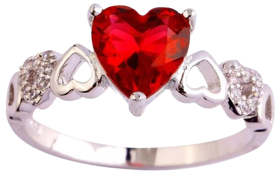 Precious Ruby Heart Ring