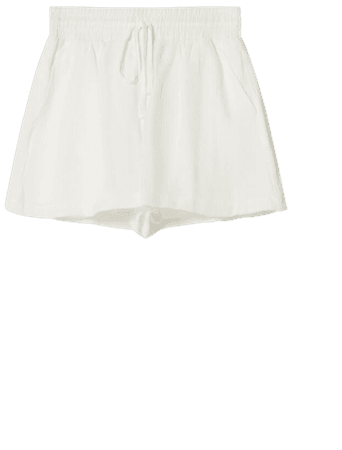 Chiffon Bermuda shorts with elastic waistband - New - Woman | Bershka
