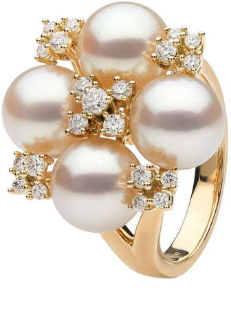 Yoko London 18kt Yellow Gold Raindrop Pearl And Diamond Ring - Farfetch