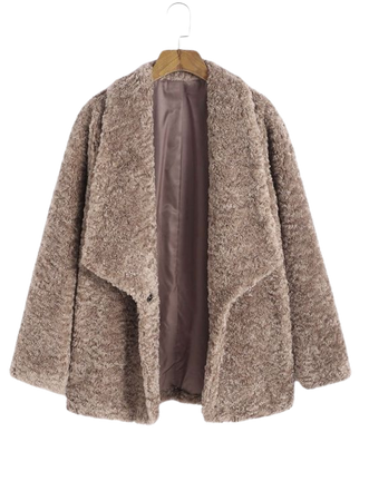 ZAFUL Shawl Collar Faux Fur Longline Coat In COFFEE | ZAFUL 2023
