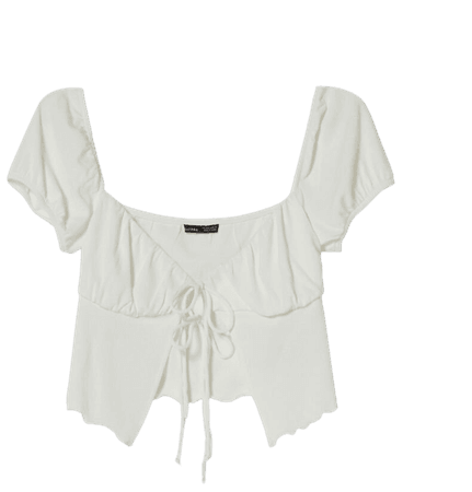 Short sleeve butterfly-style T-shirt - T-shirts - Woman | Bershka