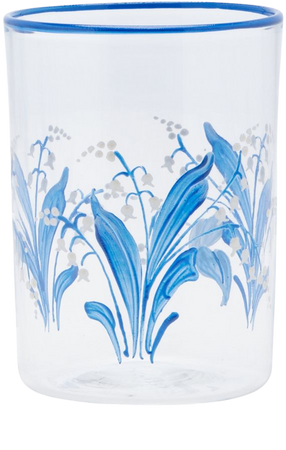 Hand-Painted Lily Of The Valley Glass Tumbler By Moda Domus | Moda Operandi