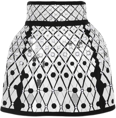 Embellished Velvet Mini Skirt - Black
