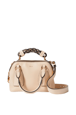 Beige Daria small textured and smooth leather tote | Chloé | NET-A-PORTER