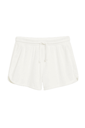 Towelling sprinter shorts - White - Shorts - Monki WW