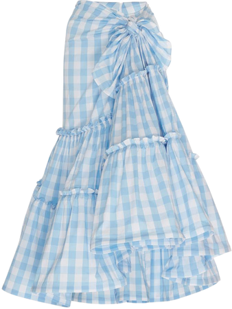 Leal Daccarett Ita Gingham Cotton Skirt Size: 0