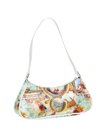 ASOS DESIGN elongated 90s shoulder bag in renaissance print | ASOS
