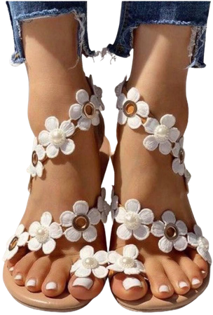 floral daisy sandals