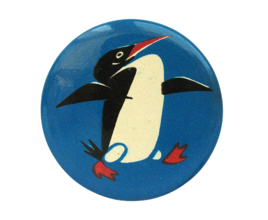 Penguin Vintage collectible badge Cartoon Animal Round | Etsy