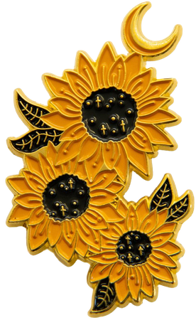 Sunflower Moon Botanical Enamel Pin