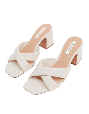 Stradivarius heeled sandal in white | ASOS
