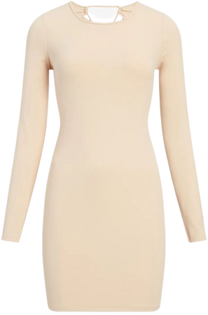 Long Sleeve Tie Back Mini Dress | Express
