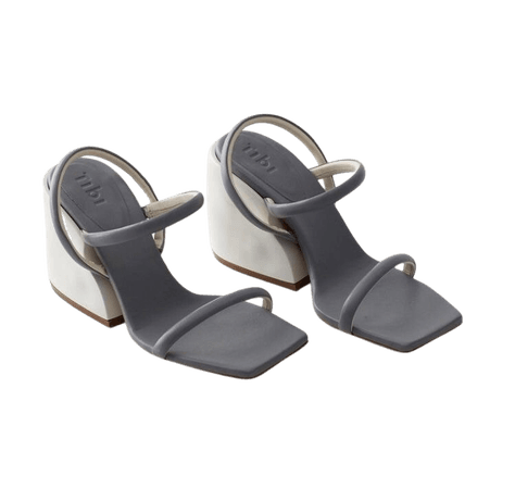 grey Tibi ostrich wedge heels