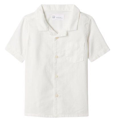 off white linen button shirt