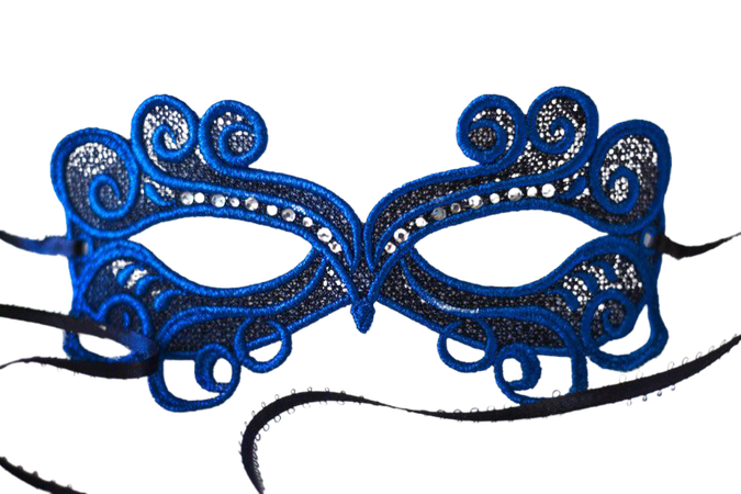 Cobalt Blue Lace Masquerade Mask