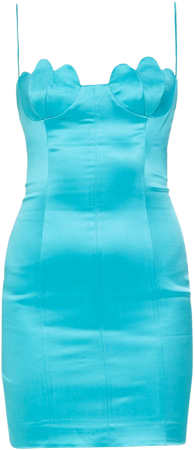 Mach & Mach Aqua Blue Short Shell Dress