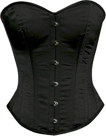 *clipped by @luci-her* Orchard Corset CS-530 Overbust Black Satin Corset - Size 18 at Amazon Women’s Clothing store