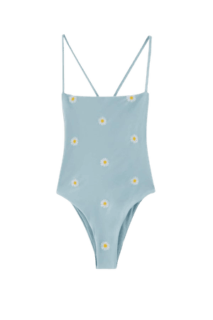Embroidered daisy bathing suit - recycled polyester (at least 75%) - pull&bear