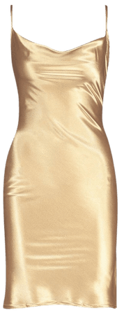 gold slip dress