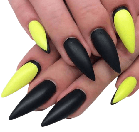 black and yellow nails