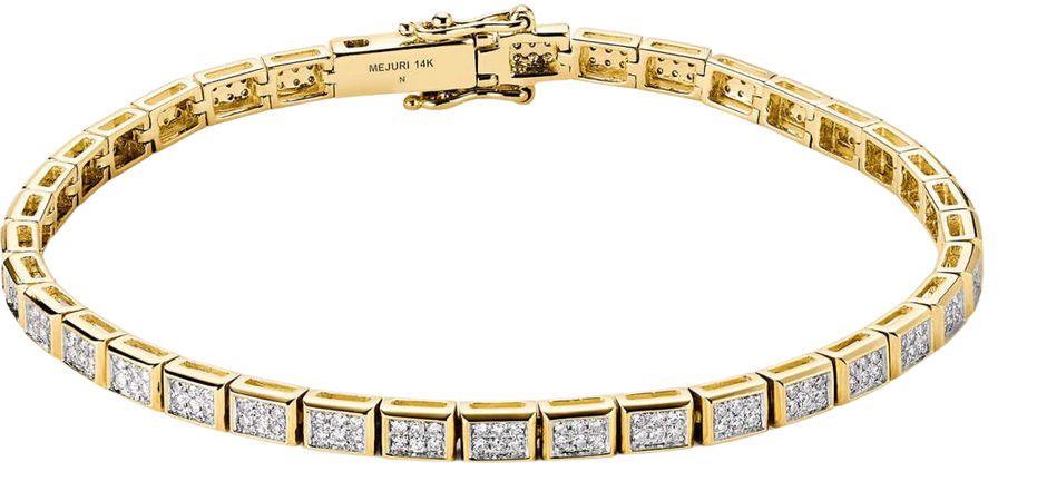 Rectangular Micro Pave Diamond Tennis Bracelet | Mejuri