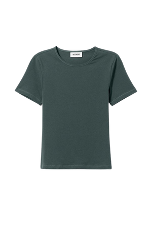 Slim Fitted T-shirt - Dark Green - Weekday WW