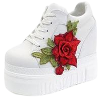 Kawaii Babe Red Rose Wedge Sneakers