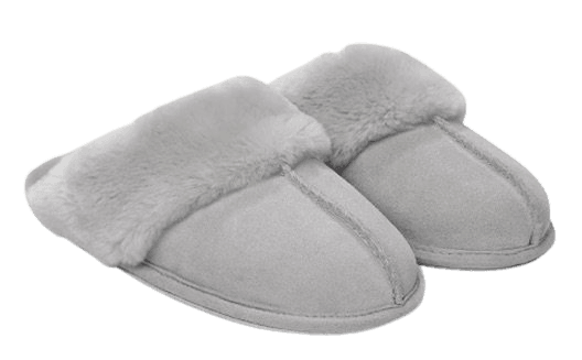 the white company grey mule slippers