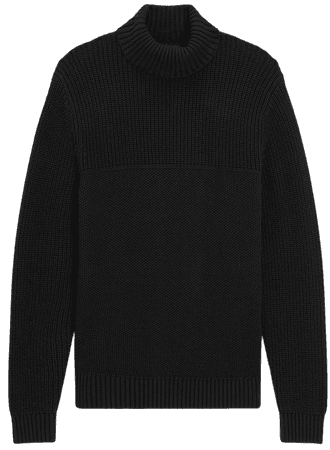 Solid Mixed Stitch Turtleneck Acrylic Sweater | Express