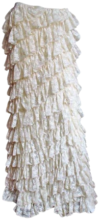 Alexander McQueen Lace Ruffle Maxi Skirt For Sale at 1stdibs