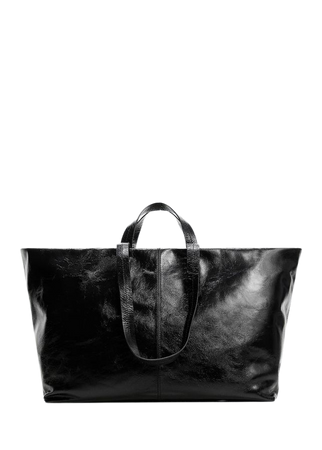 Leather shopper bag - Women | Mango USA