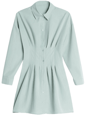 Pleated shirt dress - Dresses - Woman | Bershka