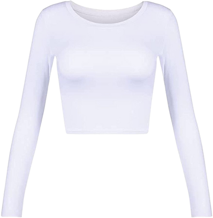 Amazon.com: ZJRXM Women's Casual Slim Fitted Basic Long Sleeve Solid Crop Tee Top Workout Athletic Gym Shirt for Teen Girls : Movies & TV
