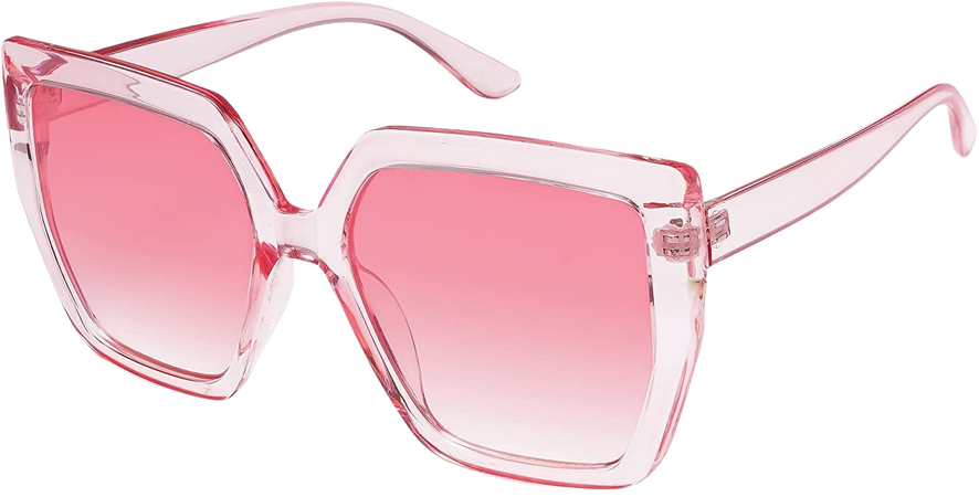Amazon.com: SOJOS Horned Rim Thick Sunglasses for Women Trendy Oversized Black Modern Hipster Fashion Shades SJ2161 with Transparent Pink Frame/Gradient Pink Lens : Clothing, Shoes & Jewelry