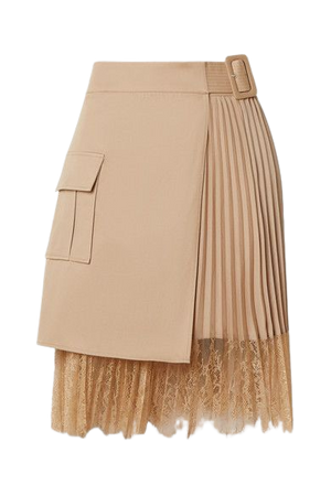 beige layered skirt
