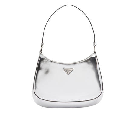Silver Prada Cleo brushed leather shoulder bag | Prada
