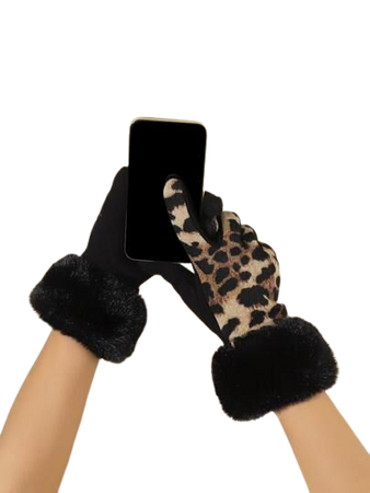 Search Leopard fluffy gloves | SHEIN USA